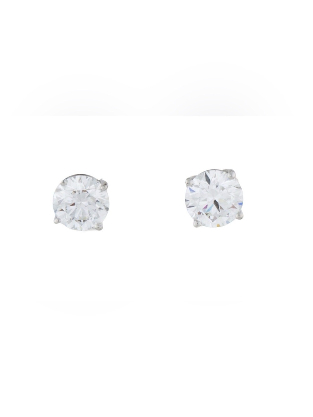 14k White Gold 2 carat Lab Grown Diamond Earrings